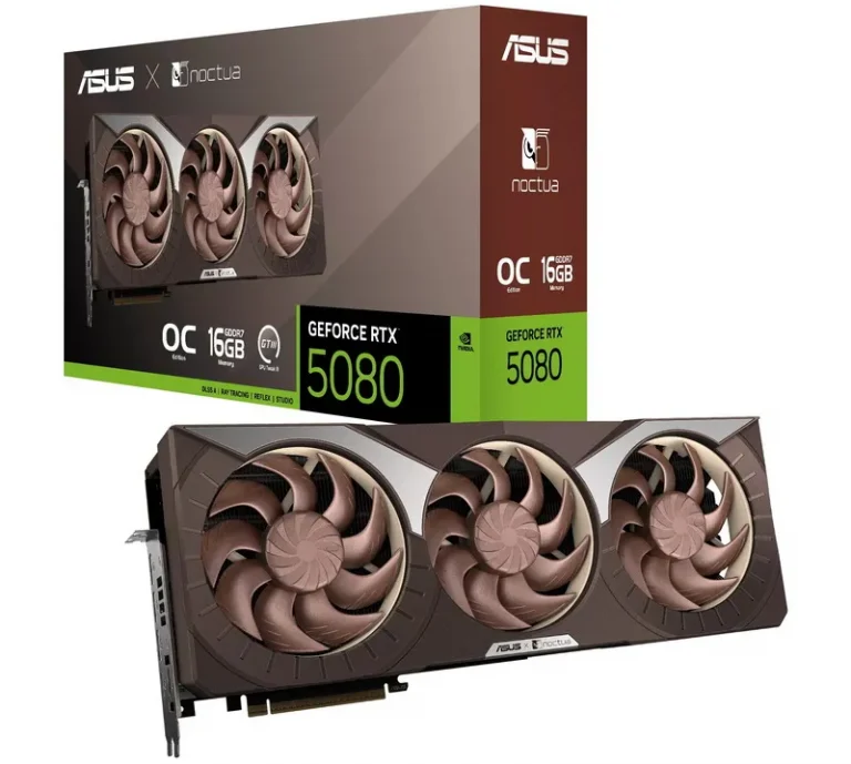 Asus запускает GeForce RTX 5080 Noctua Edition с выдающимся охлаждением