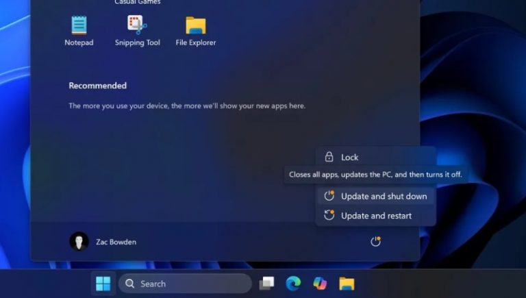 Microsoft устранила ошибку в Windows 11, связанная с функцией «Обновить и завершить работу»
